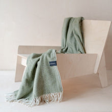 Load image into Gallery viewer, Tartan Blanket Co. Recycled Wool Knee Blanket - Olive Herringbone