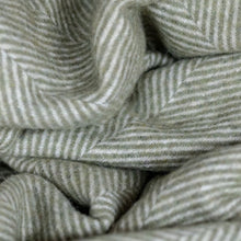 Load image into Gallery viewer, Tartan Blanket Co. Recycled Wool Knee Blanket - Olive Herringbone