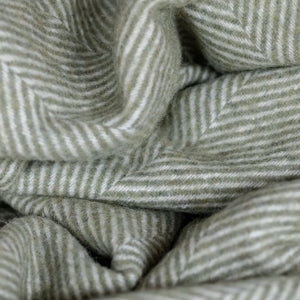 Tartan Blanket Co. Recycled Wool Knee Blanket - Olive Herringbone