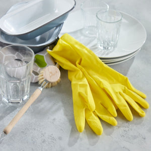 ecoLiving Natural Latex Rubber Gloves (Yellow)