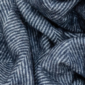 Tartan Blanket Co. Recycled Wool Pet Blanket - Navy Herringbone