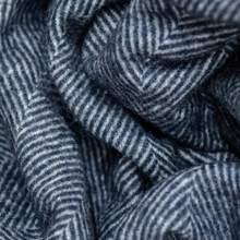 Load image into Gallery viewer, Tartan Blanket Co. Recycled Wool Blanket - Navy Herringbone