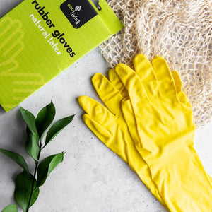 ecoLiving Natural Latex Rubber Gloves (Yellow)