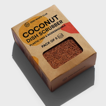 Load image into Gallery viewer, Zero Waste Club Coconut Kitchen Scourer Pads (5 Pack)