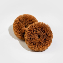 Load image into Gallery viewer, Zero Waste Club Coconut Kitchen Scourer Rounds (2 Pack)