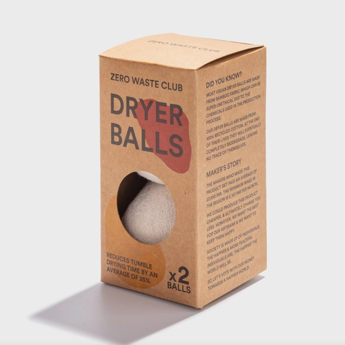 Zero Waste Club Plastic-Free Dryer Balls (2 Pack)