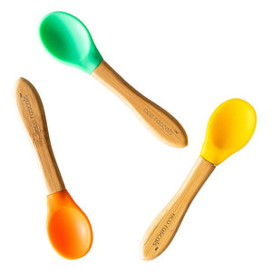 Eco Rascals Bamboo Spoons - Green, Yellow, Orange (3 Pack)