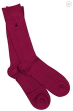 Load image into Gallery viewer, Cerise Ribbed Bamboo Socks - Size 4-7