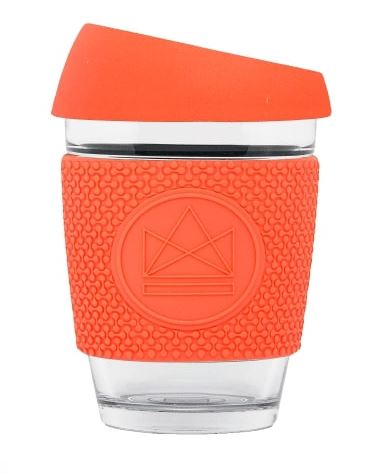 Glass Coffee Cup - Coral - 340 ml