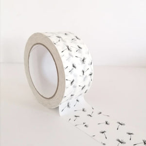 Dandelion Print White Paper Tape - 50mm x 50M