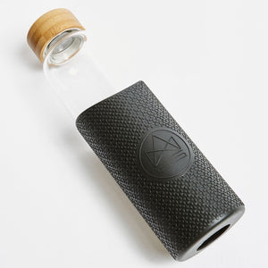Glass Water Bottle - Black