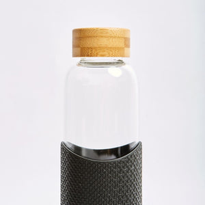 Glass Water Bottle - Black
