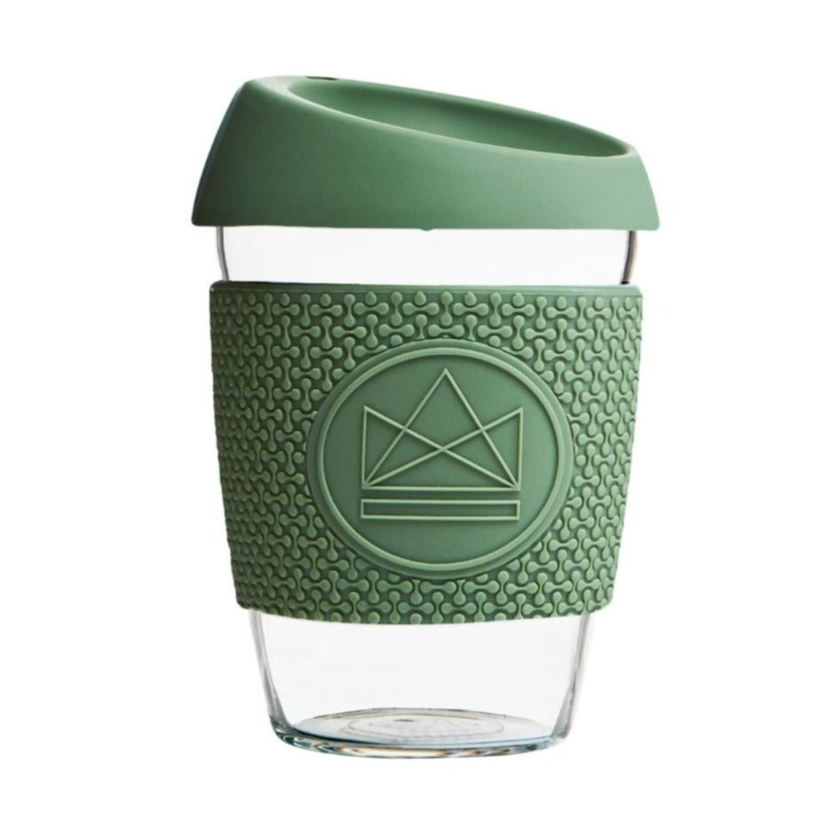 Glass Coffee Cup - Olive - 340 ml