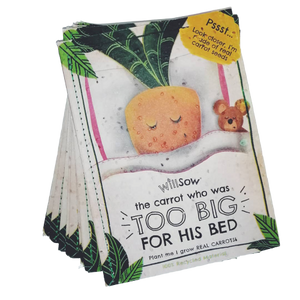The Carrot Who Was Too Big For His Bed - Plantable Book *Reduced to Clear*