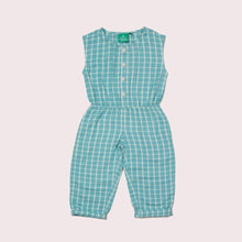 Load image into Gallery viewer, Blue Sky Check Cropped Summer Jumpsuit