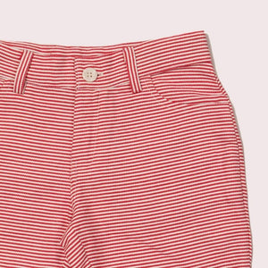 Red Striped Twill Sunshine Shorts