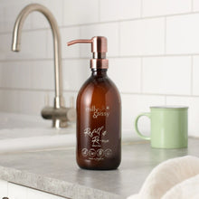 Load image into Gallery viewer, Milly &amp; Sissy Amber Glass Bottle With Brushed Bronze Pump - 500ml