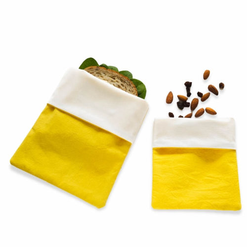 Reusable Sandwich & Snack Bag Set - Turmeric