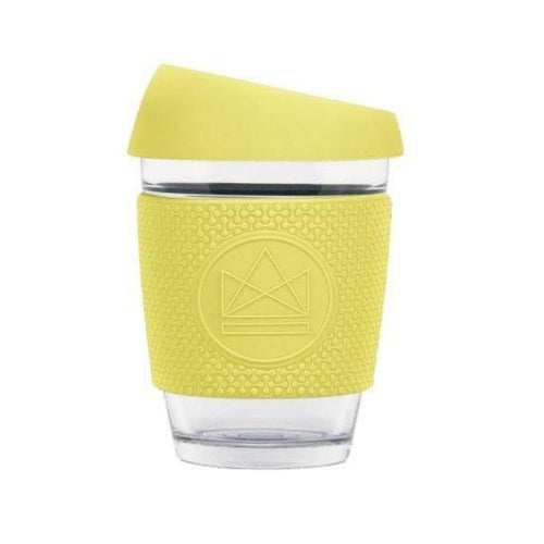 Reusable Glass Coffee Cup Neon Kactus Yellow