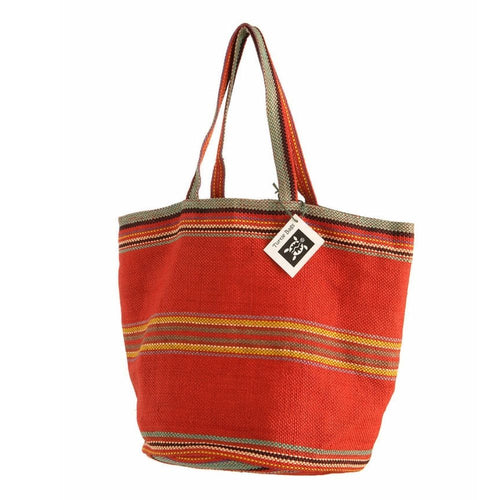 Jute Bucket Bag - Red Rainbow *Reduced to Clear*