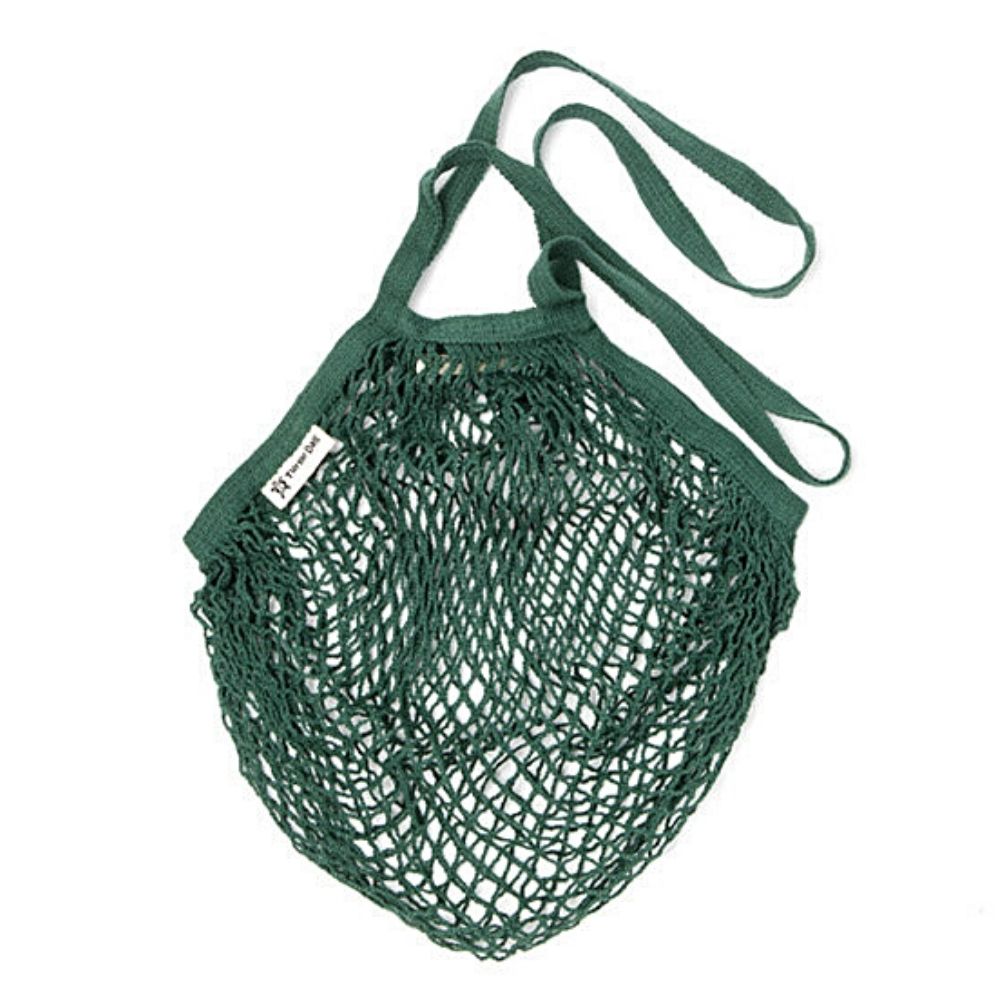 Organic Long Handled String Bag - Bottle Green