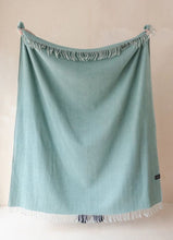 Load image into Gallery viewer, Tartan Blanket Co. Recycled Wool Blanket - Pistachio Green Herringbone