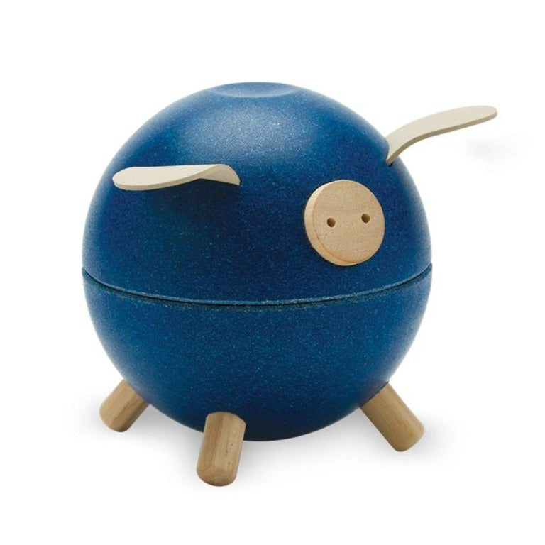 Wooden Piggy Bank - Blue *Reduced to Clear*