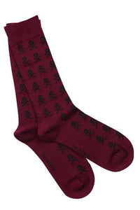 Red Skulls Bamboo Socks - Size 7-11
