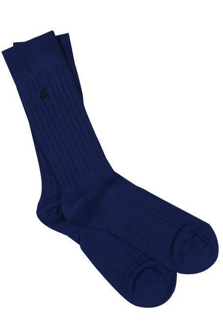 Royal Blue Ribbed Bamboo Socks - Size 7-11