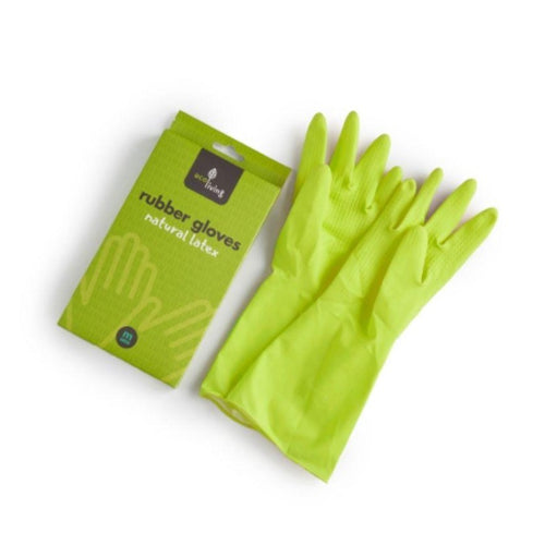 ecoLiving Natural Latex Rubber Gloves (Green)