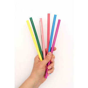 Reusable Silicone Straw in a Travel Tin - Yellow