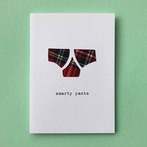 'Smarty Pants' Tartan Greetings Card