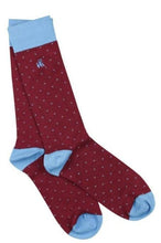 Load image into Gallery viewer, Spotted Burgundy Bamboo Socks - Size 7-11
