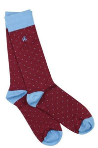 Spotted Burgundy Bamboo Socks - Size 7-11
