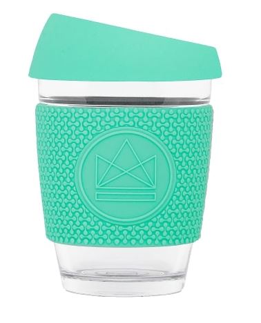 Glass Coffee Cup - Turquoise - 340 ml