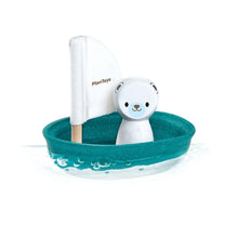 Load image into Gallery viewer, PlanToys Sailing Boat &amp; Polar Bear Bath Toy