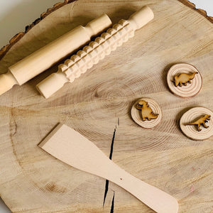 Wooden Playdough Toolkit - Flowers & Leaves *Reduced to Clear*