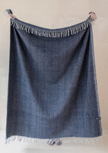Load image into Gallery viewer, Tartan Blanket Co. Recycled Wool Blanket - Navy Herringbone