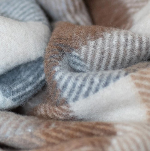 Tartan Blanket Co. Recycled Wool Blanket - Neutral Check